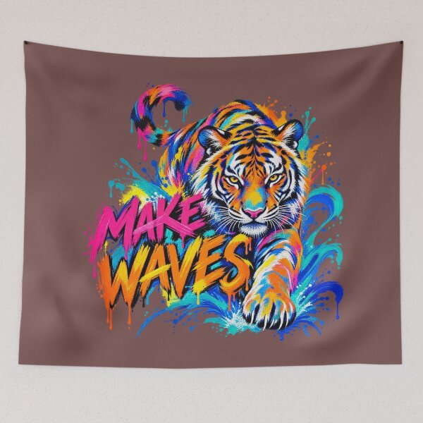 Item preview, Make Waves Colorful Tiger Splash Ocean Art designed and sold by puzzell.