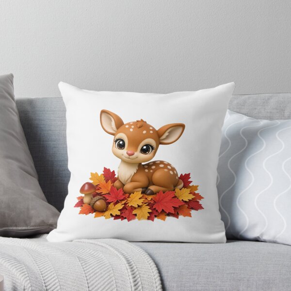 Item preview, Fawn Season Cute 3D Woodland Deer in Autumn Leaves designed and sold by glitchman2.