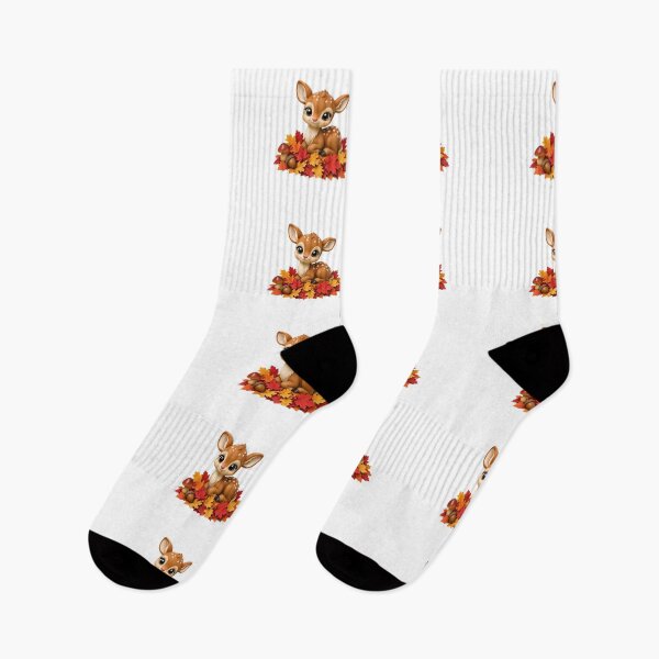 Item preview, Fawn Season Cute 3D Woodland Deer in Autumn Leaves designed and sold by glitchman2.