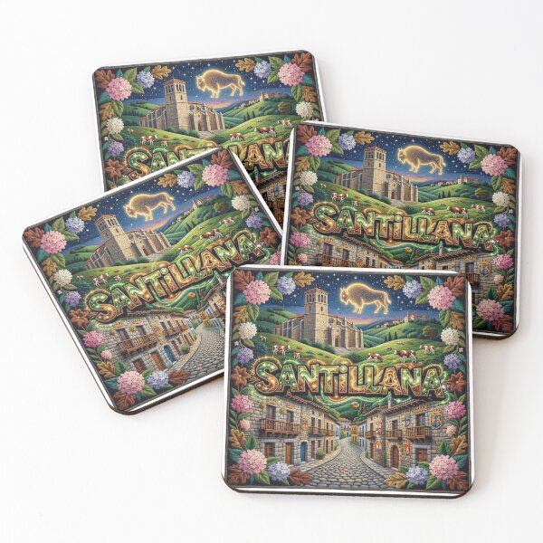 Item preview, Santillana del Mar Spain Cantabria Stone Village Cobbled Lanes Magic Embroidered Tapestry Sticker designed and sold by Imaginarium of Chaos falcon88 .