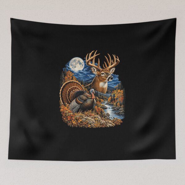 Item preview, Missouri Wildlife White-Tailed Deer Turkey Nature Art Long Sleeve T-Shirt designed and sold by Aflahshopy7.