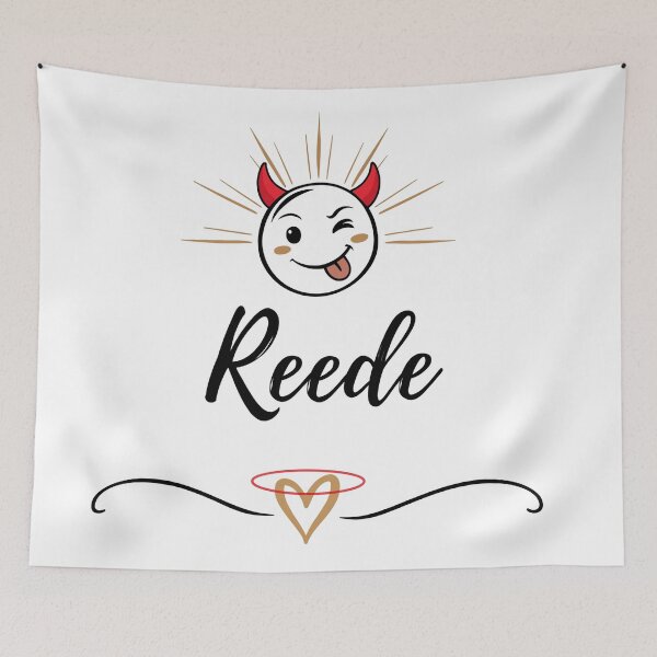 Item preview, Reede – Personalized name with cheeky devil smiley and heart design designed and sold by sannimoe.