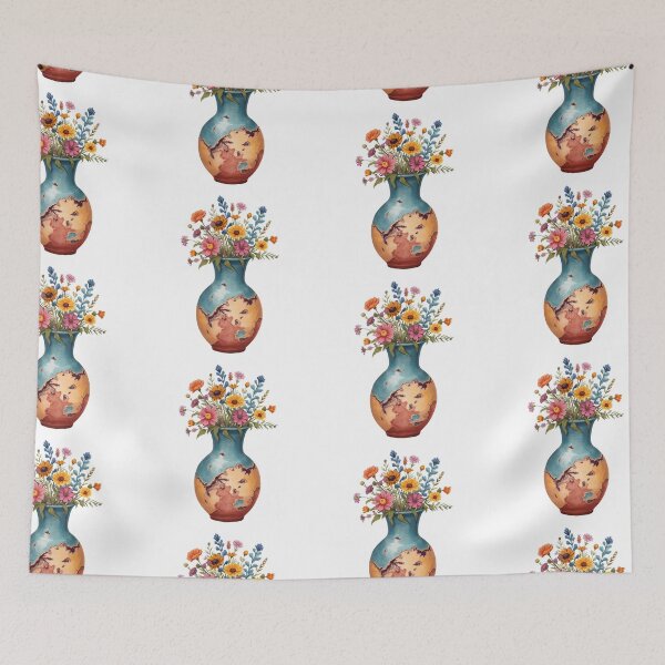 Item preview, Wonky Vase with Wildflower Mohawk designed and sold by catcurio.