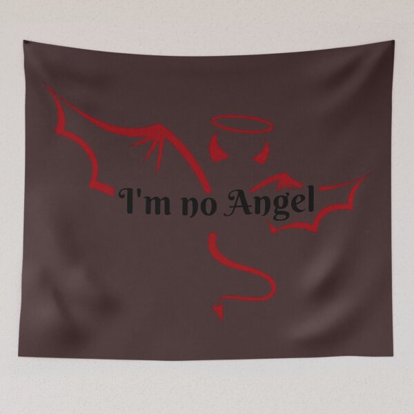 Item preview, I'm no Angel – Black slogan on red typography design designed and sold by sannimoe.