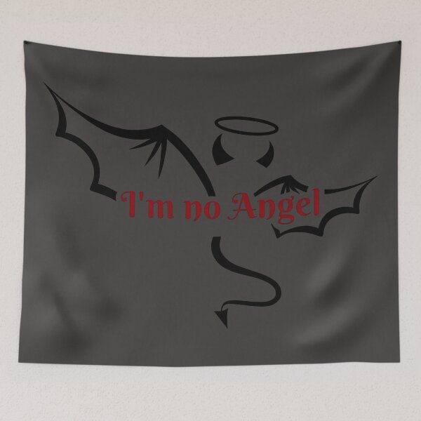 Item preview, 'I'm no Angel – Red slogan on black typography design designed and sold by sannimoe.