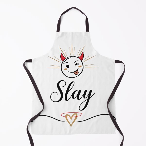 Item preview, Slay – Cheeky devil smiley with heart and halo design designed and sold by sannimoe.