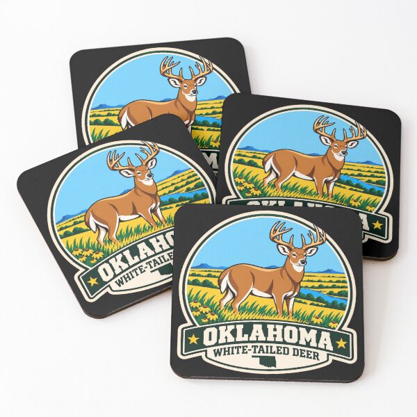 Item preview, Oklahoma White-Tailed Deer – Retro Prairie Wildlife Badge designed and sold by American Fieldmark Studio.