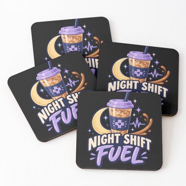 Item preview, Night Shift Fuel Iced Coffee Nurse designed and sold by ArtByMehwish.
