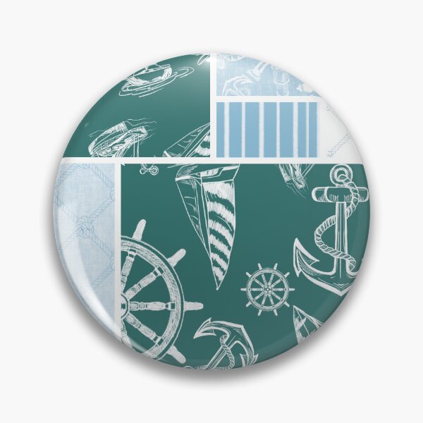 Item preview, Sky Blue and Bluegreen Quilt Design Nautical Charcoal Sketches Collection- Features Netting, Stripes, Nautical Items, and Lighthouse Designs designed and sold by PD-Coastal.