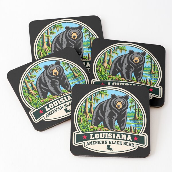 Item preview, Louisiana American Black Bear – Retro Bayou Wildlife Badge designed and sold by American Fieldmark Studio.