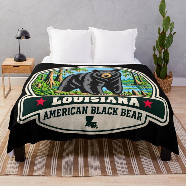 Item preview, Louisiana American Black Bear – Retro Bayou Wildlife Badge designed and sold by American Fieldmark Studio.