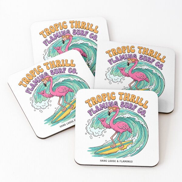 Item preview, Surfing Flamingo: Funny Flamingo Surfing Waves designed and sold by SurfLab.