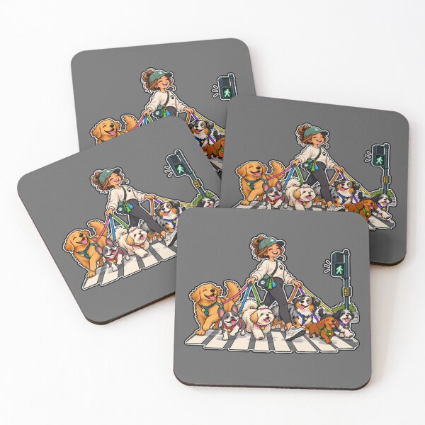 Item preview, Happy Dog Walker Crosswalk – Funny Dog Lover Cartoon designed and sold by Searching ideas.