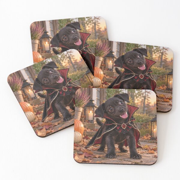 Item preview, Cute Black Puppy Vampire – Halloween Dog in a Dracula Cape designed and sold by Luka’s Little World.