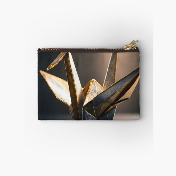Item preview, Minimalist Gold and Silver Origami Crane - A Single Prayer designed and sold by conohitoAI-ArtGallery.