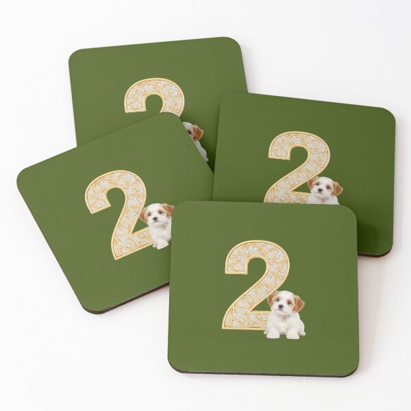 Item preview, Decorative Gold Alphabet and Sweet Dog Illustration designed and sold by Mattigiov.