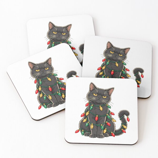 Item preview, Christmas Lights Tangled Cat designed and sold by cybersilverhand.
