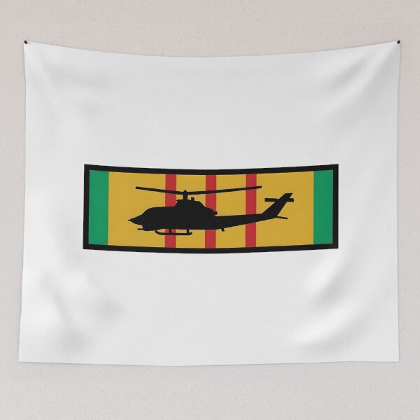 Item preview, AH-1G Cobra Silhouette On Vietnam Service Ribbon Patch designed and sold by CharlieDesings.