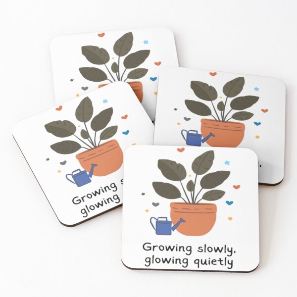 Item preview, Growing Slowly Glowing Quietly Plant Lover Cute Houseplant Pot Doodle designed and sold by InkmossArt.