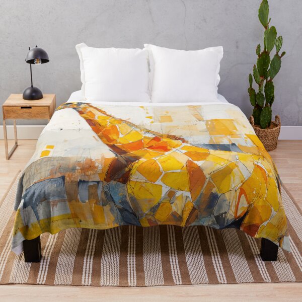 Item preview, Geometric Giraffe Watercolor in Ochre and Saffron designed and sold by solynneart.