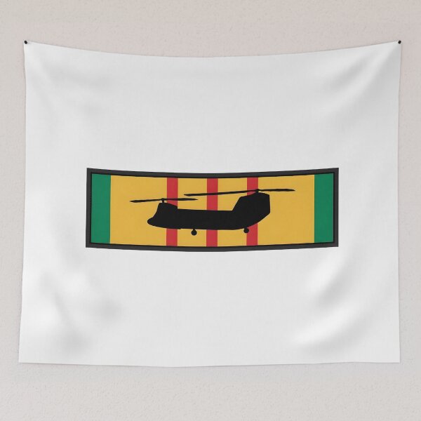 Item preview, Boeing CH-47 Chinook Silhouette On Vietnam Service Ribbon Patch designed and sold by CharlieDesings.