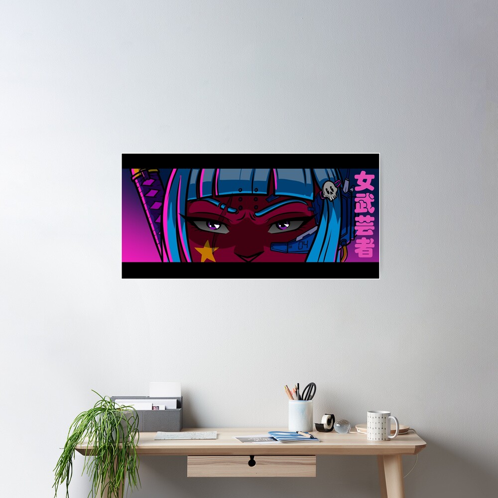 Cyberpunk Onna-Bugeisha Poster