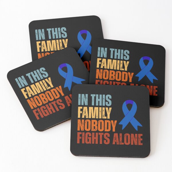Item preview, In This Family Nobody Fights Alone Colon Cancer Awareness Family Support designed and sold by Dondonmart.