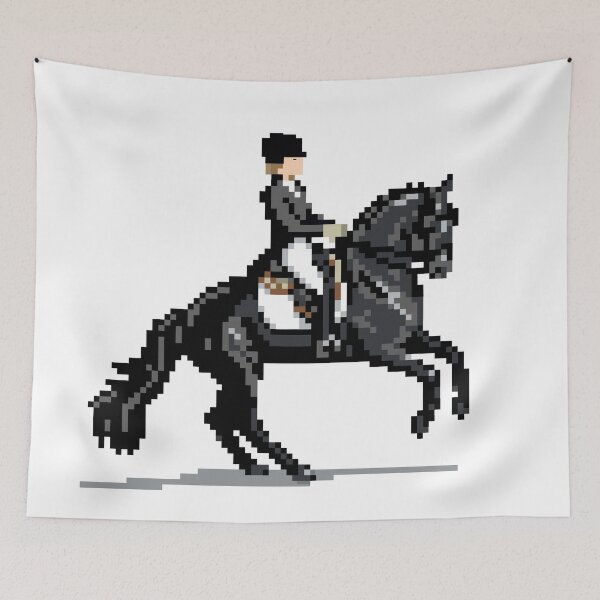 Item preview, Horse riding, horse, dressage, rider, pixel art designed and sold by citravisuel.