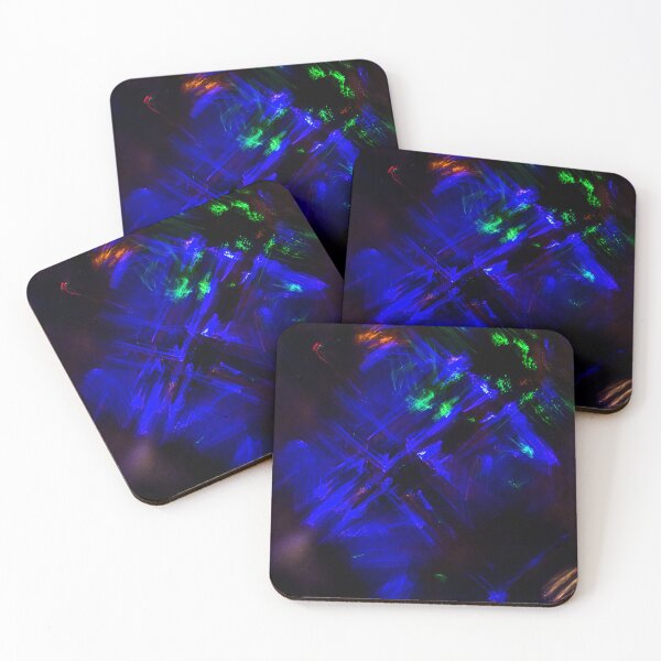 Item preview, Electric Blue Chaos – Neon Abstract Art, Cyberpunk Aesthetic and Psychedelic Light Photography designed and sold by Visual Arts Dominika Cybuch.