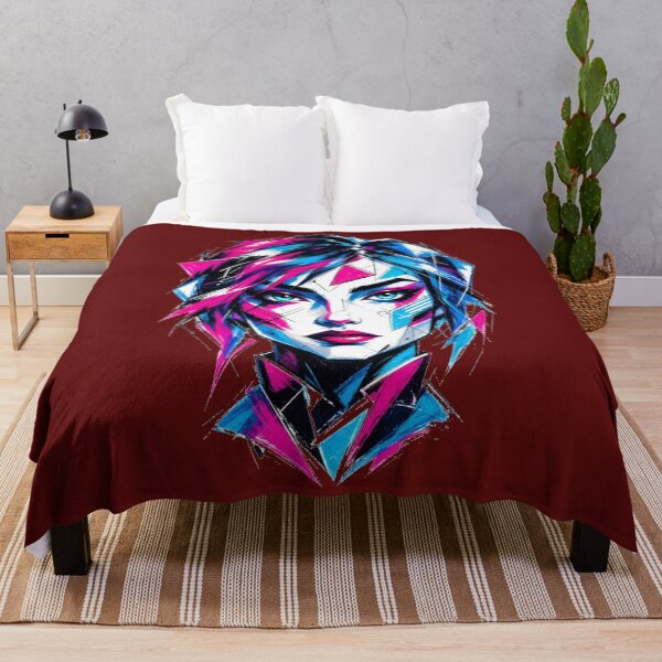 Item preview, Cyberpunk Neon Girl Portrait Pink Blue Art designed and sold by puzzell.