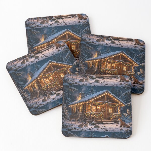 Item preview, Small cabin in the woods at Christmas designed and sold by Black Dragon's Motive.