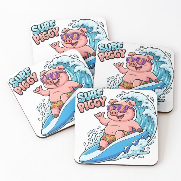 Item preview, Surfer Pig: Funny Pig Surfing Waves designed and sold by SurfLab.