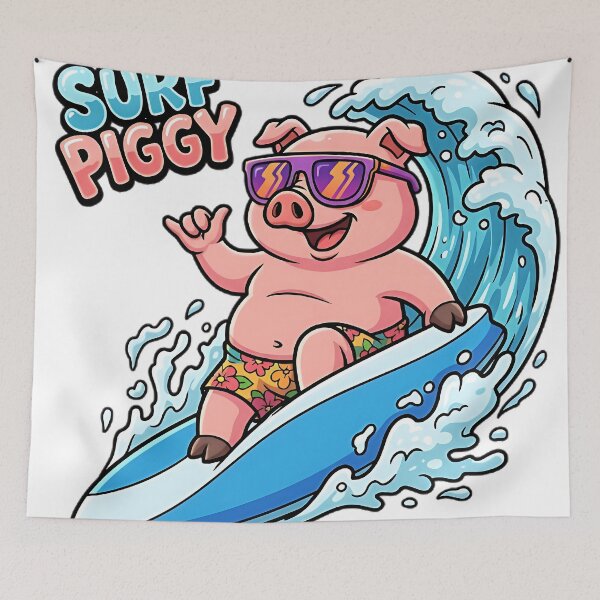 Item preview, Cerdito Surfero: Cerdo Divertido Surfeando Olas designed and sold by SurfLab.