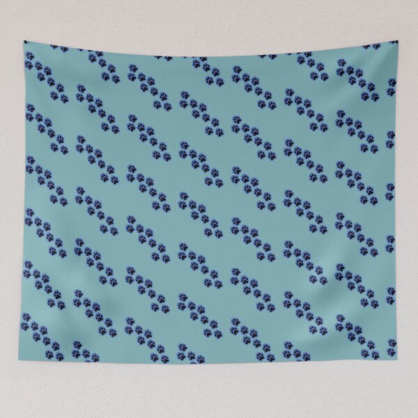 Item preview, Glowing Blue Paw Prints – Minimalist Dog Lover Design designed and sold by Mousy17.