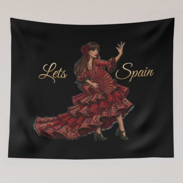 Item preview, Lets Spain Flamenco Dancer In Red Dress Art designed and sold by MaRCAStro.