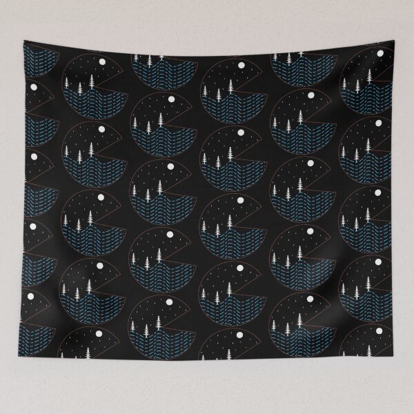 Item preview, Retro Arcade Nightscape | Minimalist Nature & Gaming Art designed and sold by T-ShirtTerrace.