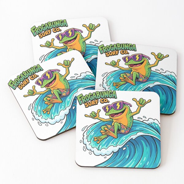 Item preview, Surfing Frog: A fun frog surfing the waves designed and sold by SurfLab.