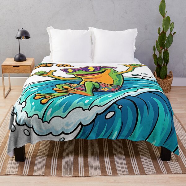 Item preview, Surfing Frog: A fun frog surfing the waves designed and sold by SurfLab.