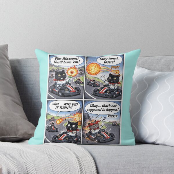 Item preview, Black cat racer’s weird fire flower mishap ? designed and sold by PetalsPaws.