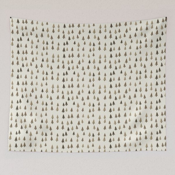 Item preview, Christmas Trees Pattern In Taupe - Natural Little Tree Design designed and sold by cute-animals99.