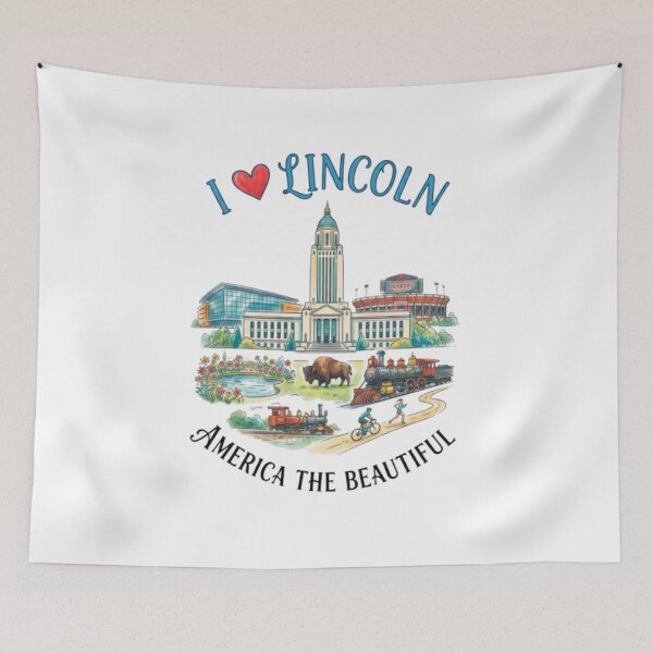 Item preview, Lincoln Nebraska Travel | Historic Haymarket, Capitol & Memorial Stadium Landmark Souvenir designed and sold by Illumine-World.