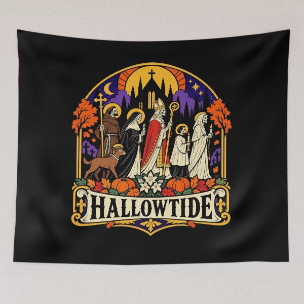 Item preview, Hallowtide Skeleton Saints Procession Gothic All Hallows Eve designed and sold by Designart68.
