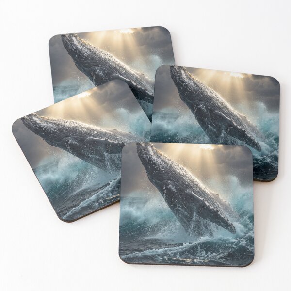 Item preview, Majestic Whale Breaching Waves designed and sold by jodotodesign.