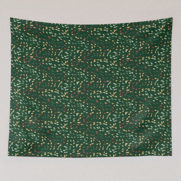 Item preview, Fish Pattern In Evergreen - Cosy Little Fish Design designed and sold by cute-animals99.