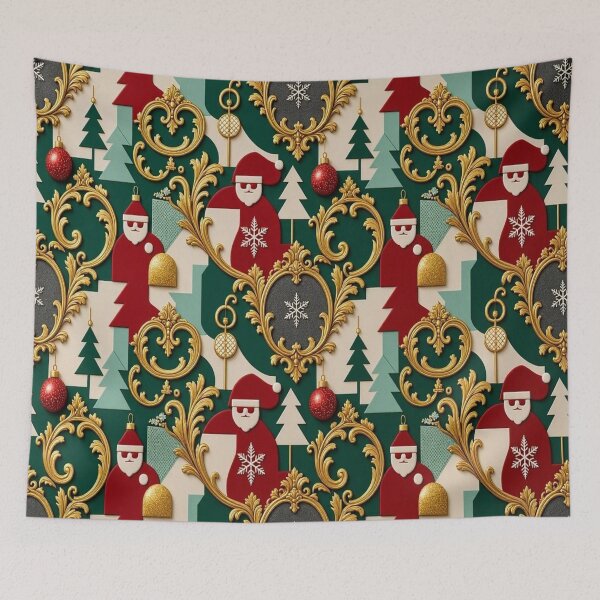 Item preview, Cool Santa Claus Sunglasses Crest Luxury Baroque Christmas Pattern designed and sold by Breezes-of-Ida.