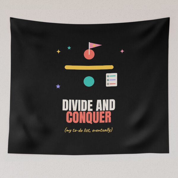 Item preview, Divide And Conquer Funny Math Productivity Pun designed and sold by The Cozy Design Studio.