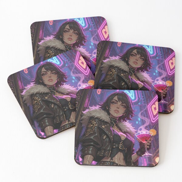 Item preview, Cyberpunk Girl Neon Noir Futuristic Fashion Art designed and sold by BorgSpareParts.