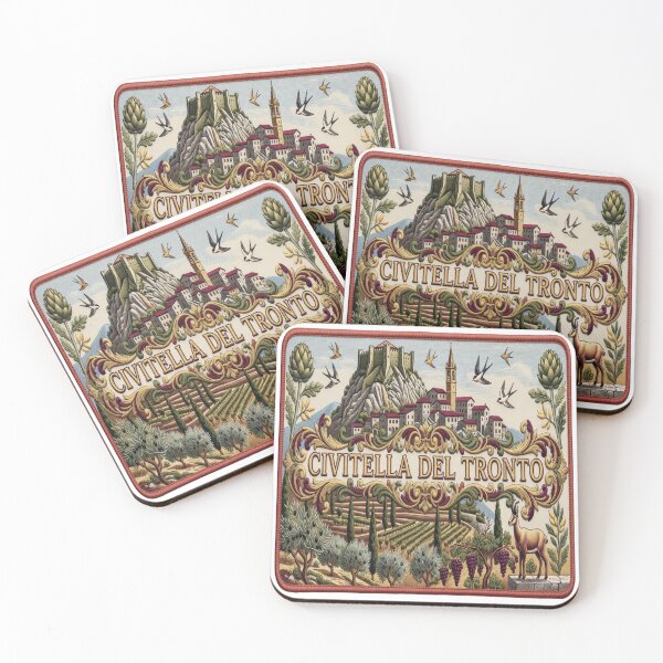 Item preview, Civitella del Tronto Italy Abruzzo Fortress Village Engraving Style Embroidered Patch Sticker designed and sold by Imaginarium of Chaos falcon88 .