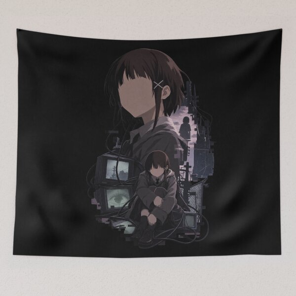 Item preview, Serial Experiments Lain Silhouette – Minimalist Cyberpunk Anime Art designed and sold by · GAMING SOUL ·.