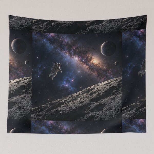 Item preview, The galaxy with a astronaut designed and sold by RobertMartinArt.